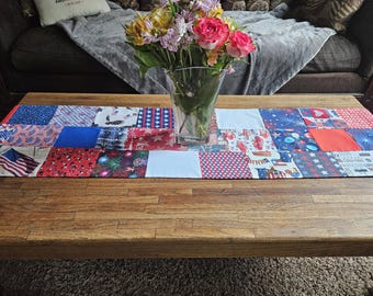Grandma's Scraps Patriotic Table Runner