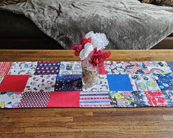 Grandma's Scraps Hello Kitty Patriotic Table Runner