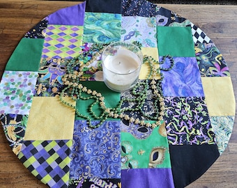 Grandma's Scraps Mardi Gras Table Runner