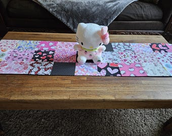 Grandma's Scraps Hello Kitty Valentine's Day Table Runner