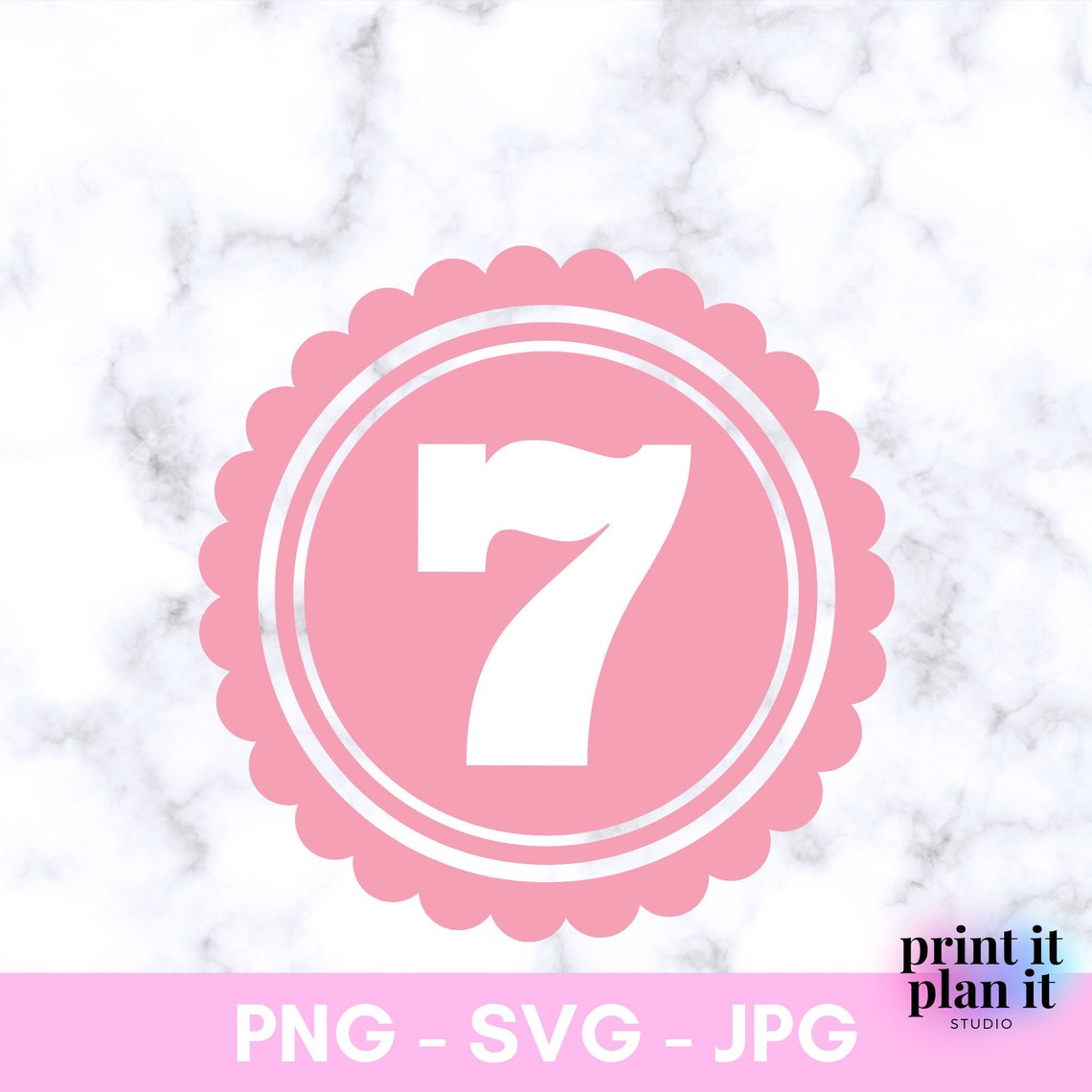 Number 7 Badge Cake Topper SVG 7th Birthday Cake Topper Cut - Etsy Ireland