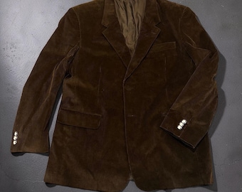 Chaqueta deportiva Calvin America vintage de pana marrón con botones de caza de perros, tallas 46 y 48.