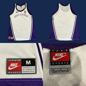Camiseta sin mangas de baloncesto del Real Madrid de Nike Team Sports vintage para hombre, talla M, color blanco. imagen 1