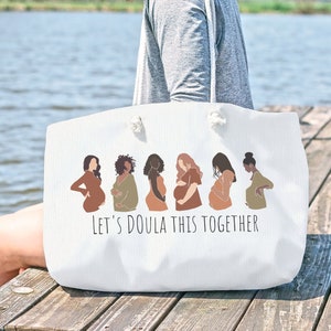 Doula Weekender Bag, Postpartum Doula gift Business Tote, BIPOC Large tote bag, Customizable Business bag, Diverse and Inclusive Doula bag