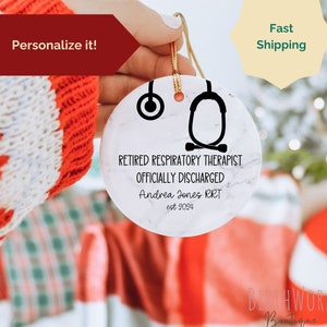 Respiratory Therapist Retirement Ornament Gift, Respiratory Therapy Christmas Ornament, NICU Respiratory Therapy Gifts, RRT retirement gift