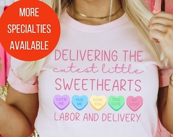 Labor and Delivery Nurse Valentine's Day Shirt, L&D nurse tee, Valentines Gift for Coworker, Labor nurse gift, Group Matching team tshirt