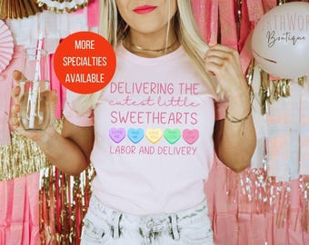 Labor and Delivery Nurse Valentine's Day Shirt, L&D nurse tee, Valentines Gift for Coworker, Labor nurse gift, Group Matching team tshirt