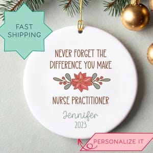 Personalized Nurse Practitioner Ornament, Custom Family Nurse Practitioner Ornament, FNP gift, NP Preceptor ornament, Holiday coworker gift