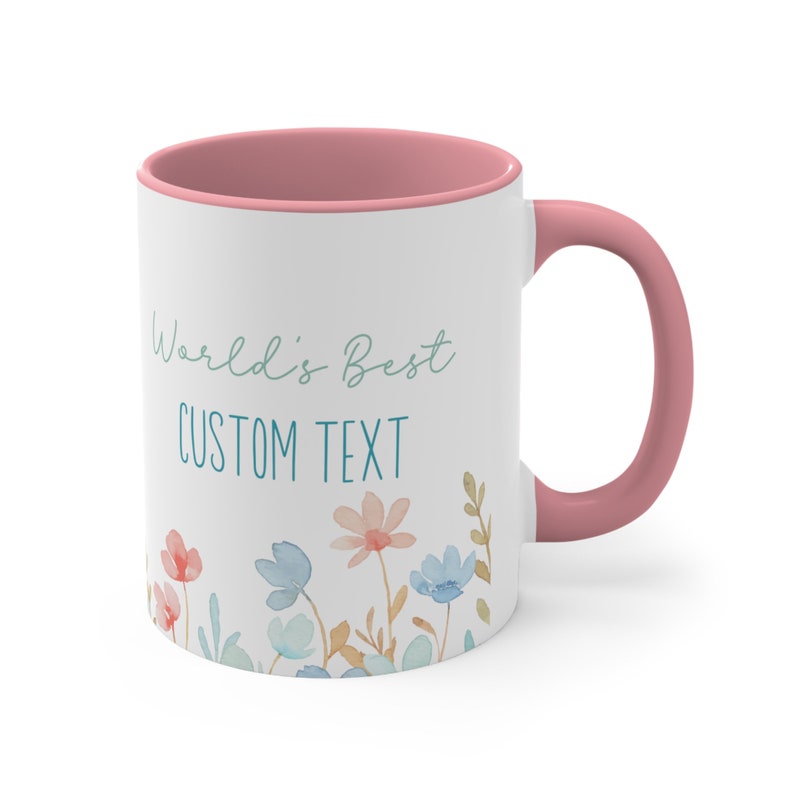 Custom Worlds Best mug, Personalized Floral World's Best Mug, Coworker Christmas Gift, Present for work friend, Ceramic Coffee Cup image 9