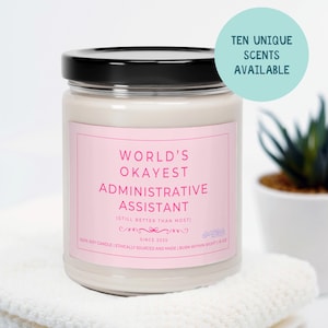 Administrative Assistant Professional Candle, Coquette bow Office Support Gift, Team Admin Appreciation Gift, Administrative Secretary gift