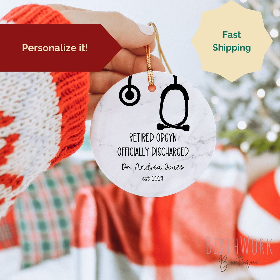 Retired OBGYN Ornament, Christmas Gift for Retiring Obstetrician ...