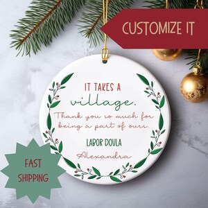 Labor Doula Christmas Ornament, Christmas gift for Midwife assistant, New Birth Doula Holiday gift, Homebirth Birth Keeper team ornament