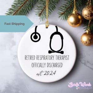 Respiratory Therapist Retirement Ornament Gift, Respiratory Therapy Christmas Ornament, Respiratory Therapy Gifts, RRT retirement gift,
