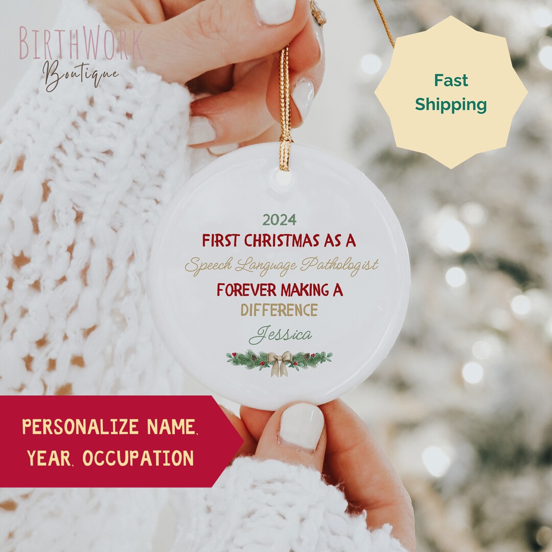 Personalized Speech Language Pathologist Ornament, Custom SLP Gift
