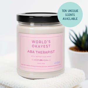 Applied Behavior Analysis Candle, Pink Coquette bow ABA Therapist Gift for Clinics and Schools, Appreciation Gift for ABA Professionals