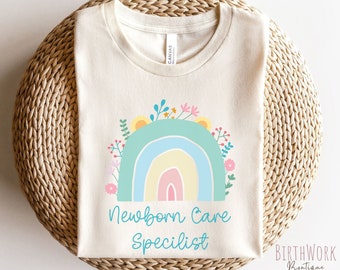 Newborn Care Specialist Easter Shirt, Rainbow Easter gift for NCS, Spring tshirt Newborn Nanny, Infant Care Specialist Easter tee