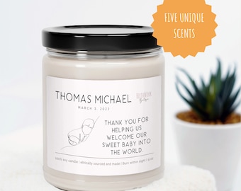 Personalized Midwife Thank you Candle, Custom Labor and Delivery Candle, OBGYN gift, Postpartum Doula appreciation, Doula gift, Obstetrician