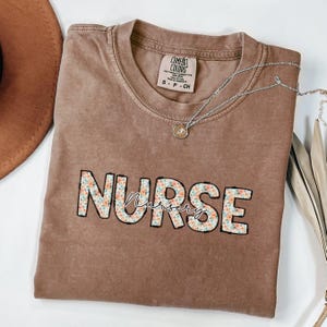 Nursery Nurse Floral T-Shirt, Comfort Colors Nicu RN Gift, Newborn Nurse Appreciation Tee, Valentine Gift for well baby Nursery Staff Nurses