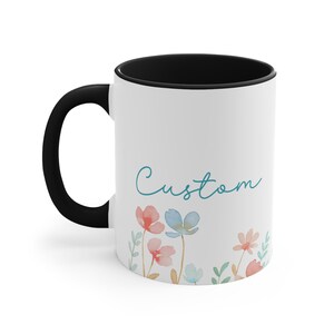 Custom Worlds Best mug, Personalized Floral World's Best Mug, Coworker Christmas Gift, Present for work friend, Ceramic Coffee Cup image 8