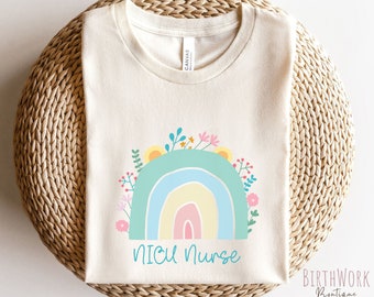 NICU Nurse Easter Shirt, Rainbow Easter gift for NICU squad, Spring tshirt Newborn Nursery RN, Special Care Nursery group tee