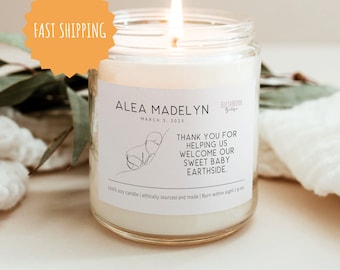 Personalized Midwife Thank you Candle, Custom Labor and Delivery Candle, OBGYN gift, Postpartum Doula appreciation, Doula gift, Obstetrician