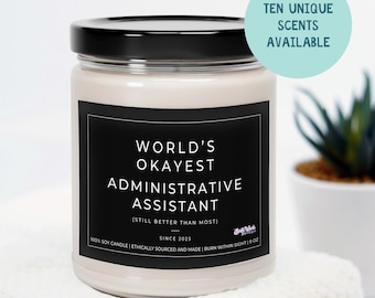 Administrative Assistant Professional Candle, Office Support Gift, Team Admin Appreciation Gift, Administrative Professionals Day Secretary