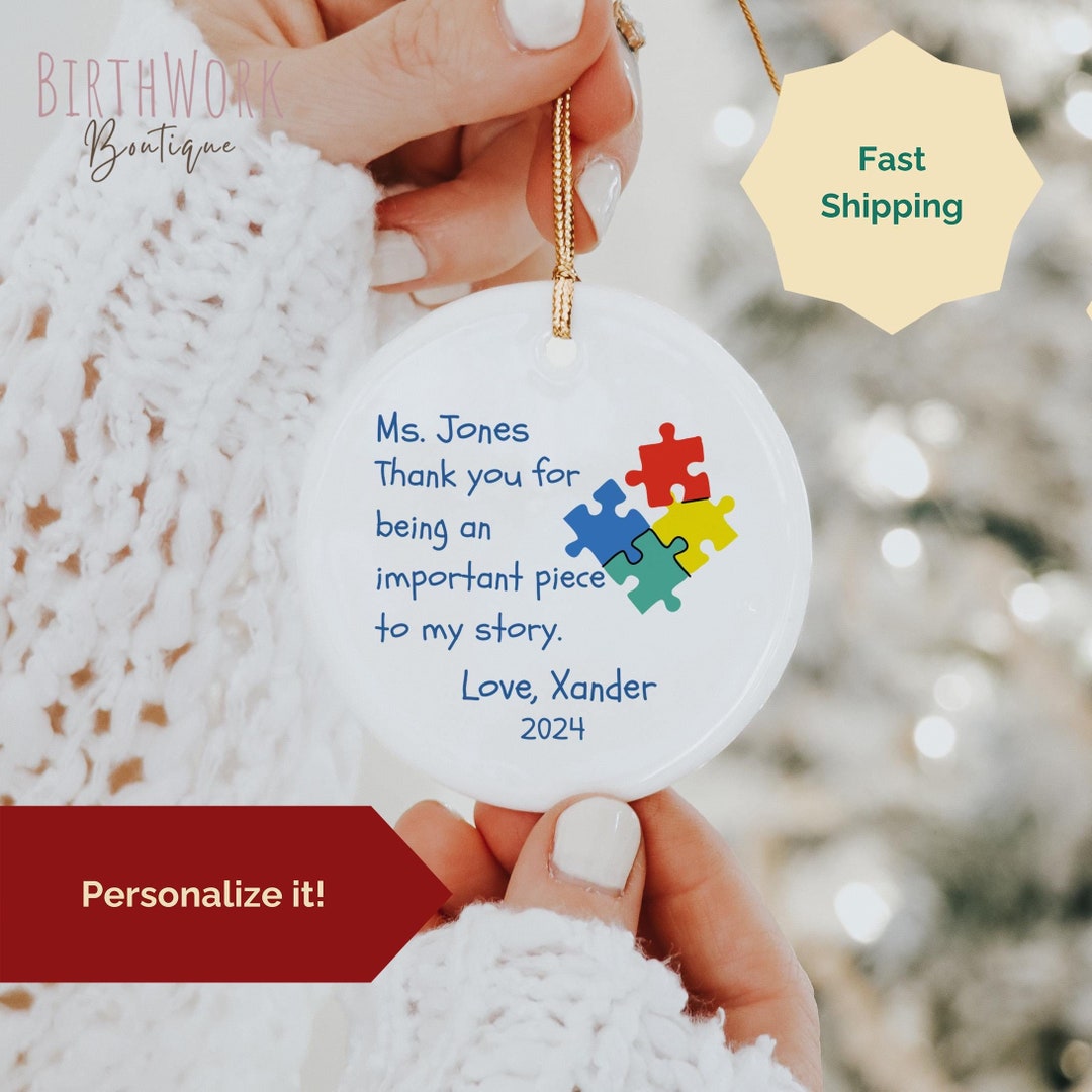 Thank You Teacher Ornament, Important Piece of My Story Puzzle Gift ...