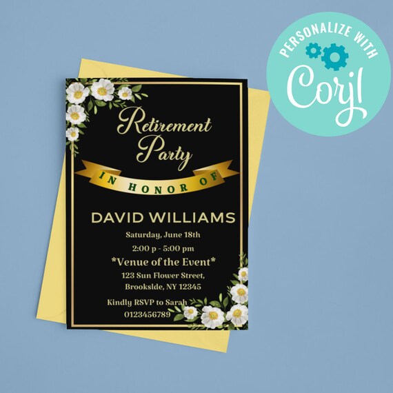 Retirement Party Invitation Retirement Announcement Etsy