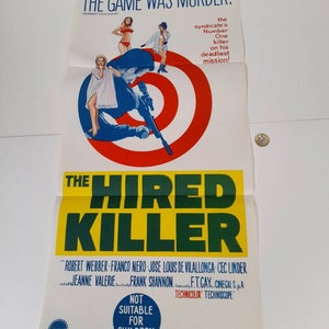 Vintage original Film Plakat von 1966 für den Film The angeheuertem Killer perfekter Zustand. Tolle Farbe kein Ausbleichen.