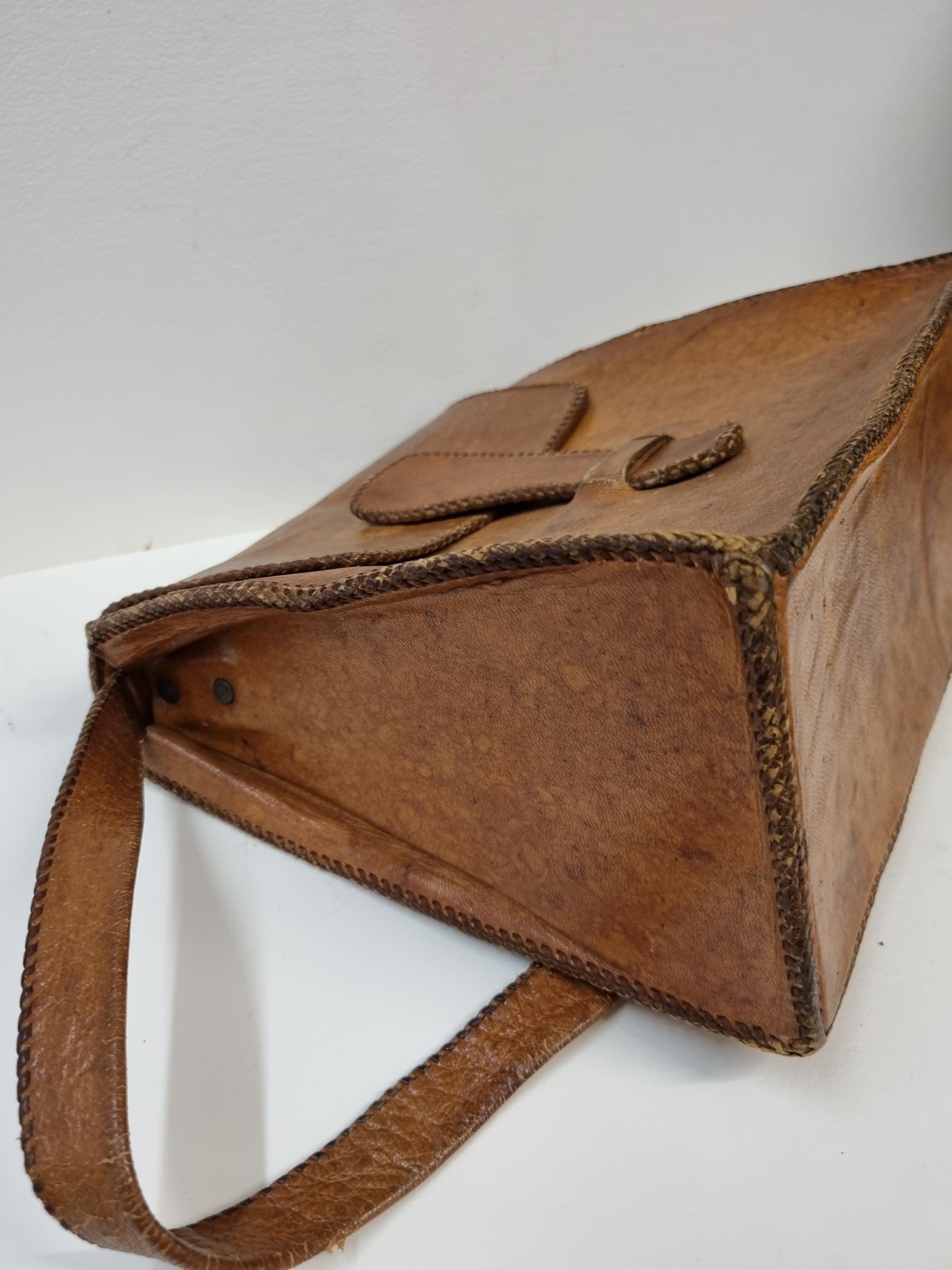 1970〜80年代のヴィンテージハンドメイドレザーバッグ。 - Etsy 日本