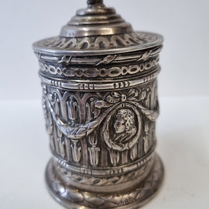 ドイツ ハナウ 純銀アンティーク ソルトセラーペア Hanau silver