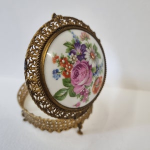 Vintage 1930s French Hand painted Vanity trinket box