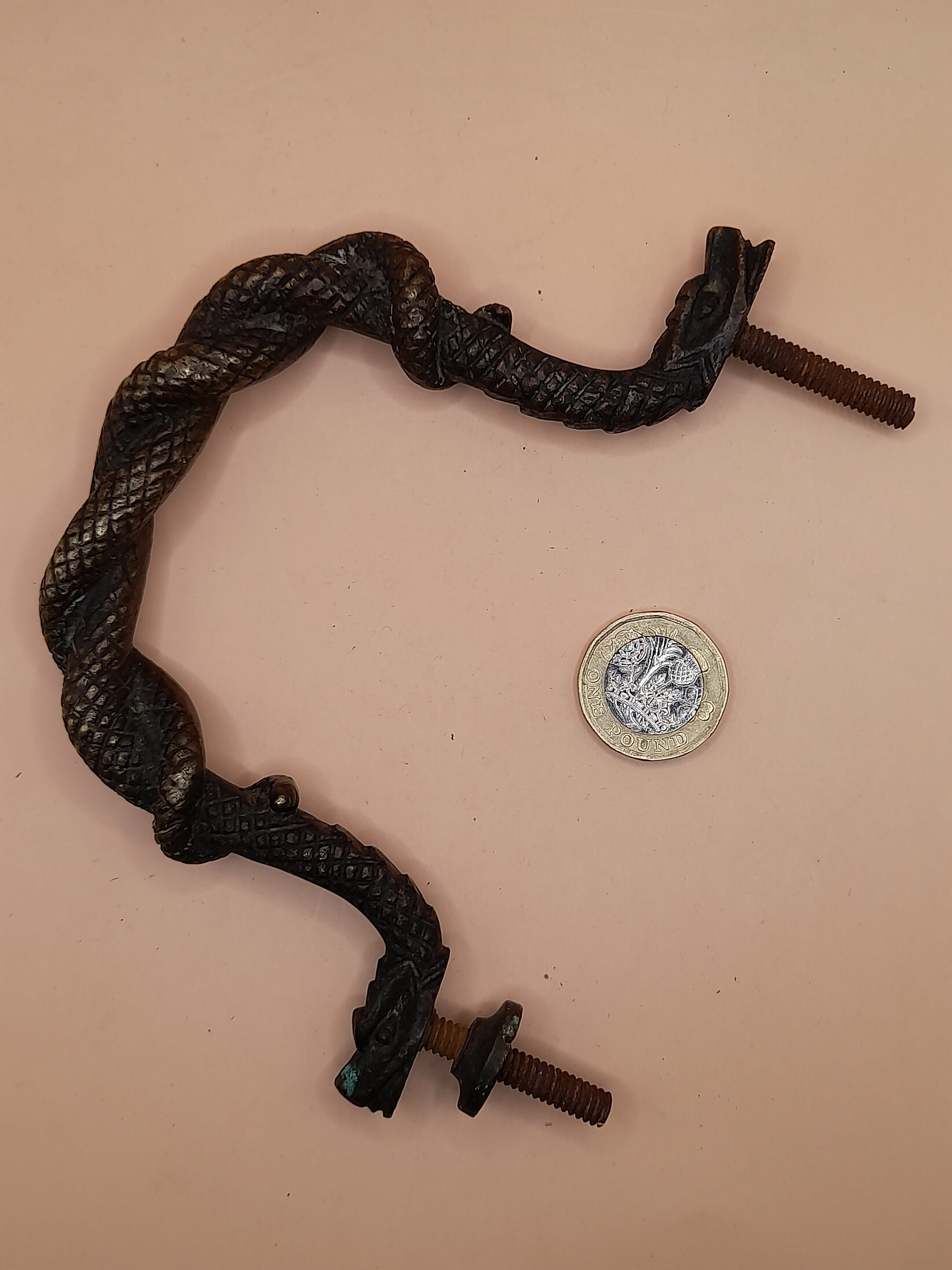 Georgian Bronze Entwined Snake Handle.