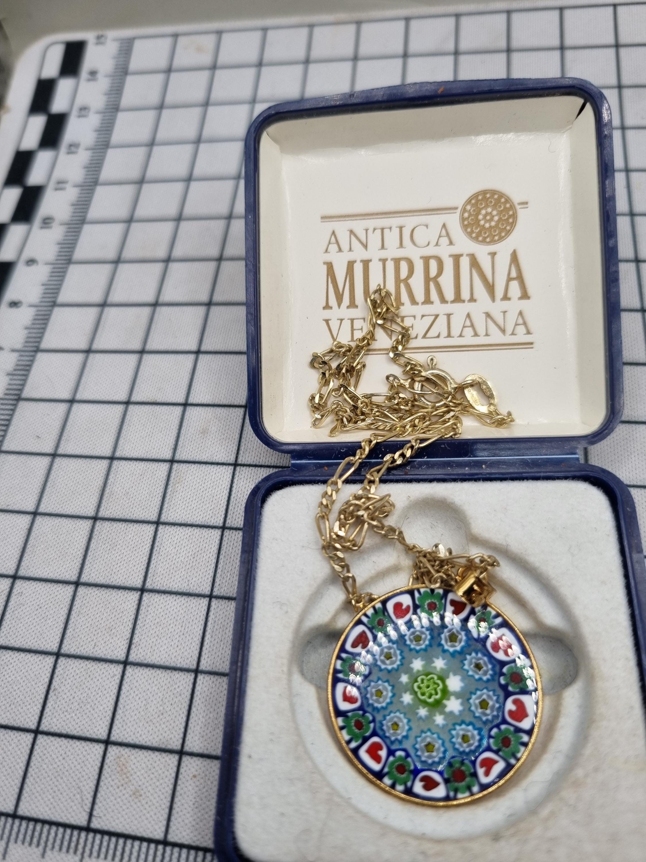 Pendentif Murrino Bleu Avec Lettre L En Verre De Murano - Neuf Sans Emballage, 2 Cm