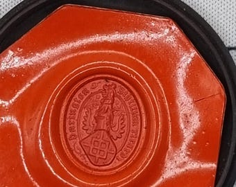 Antique Georgian Heraldry Seal Wax Impression.