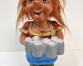 Bobblehead troll cameriera Heico della Germania Ovest degli anni '60