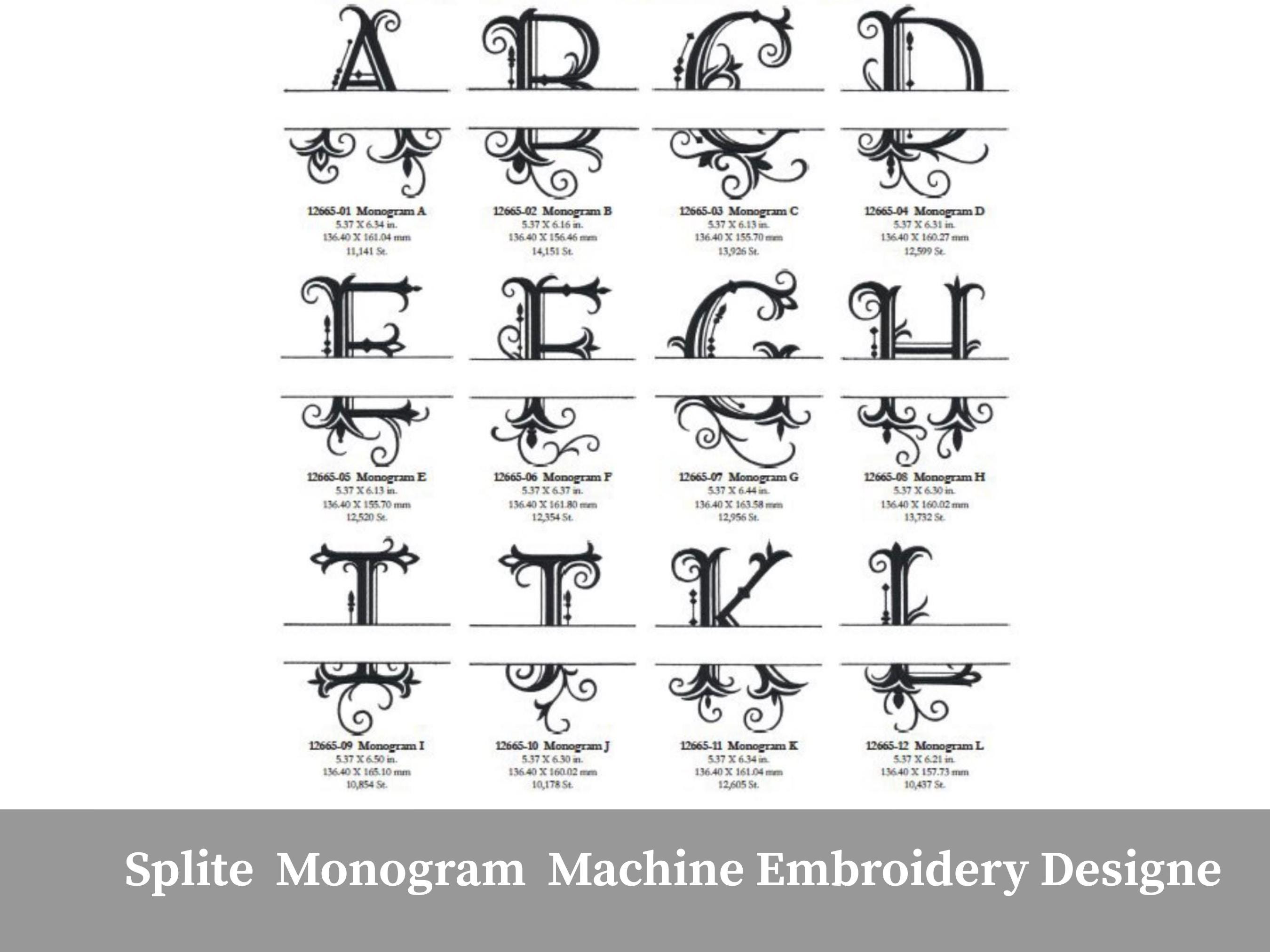 Embroidery Split Letter Font - Etsy