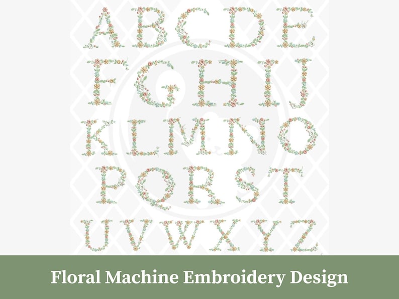 Floral Alphabet Embroidery Font Bundle PES | 6 Flower Monogram Letters ...