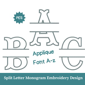 Split Letter Monogram Embroidery Font BX PES | Tuscan Split Alphabet Machine Embroidery Design | Wedding & Baby Monogram