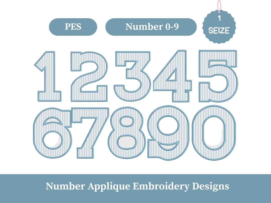 Number Applique Embroidery Designs,pes Format,applique Numbers,bold ...