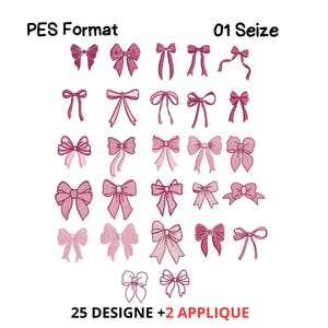 Mini Bow Machine Embroidery Design, Ribbon Bow Tie Embroidery, Side Bow Applique, Satin Stitch, Straight Tailed,DIGITAL DOWNLOAD