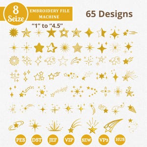 Mini Star Embroidery Designs Bundle, Small Star Embroidery Files,Sparkle Star Embroidery Bundle Shiny Star Embroidery files,Instant Download