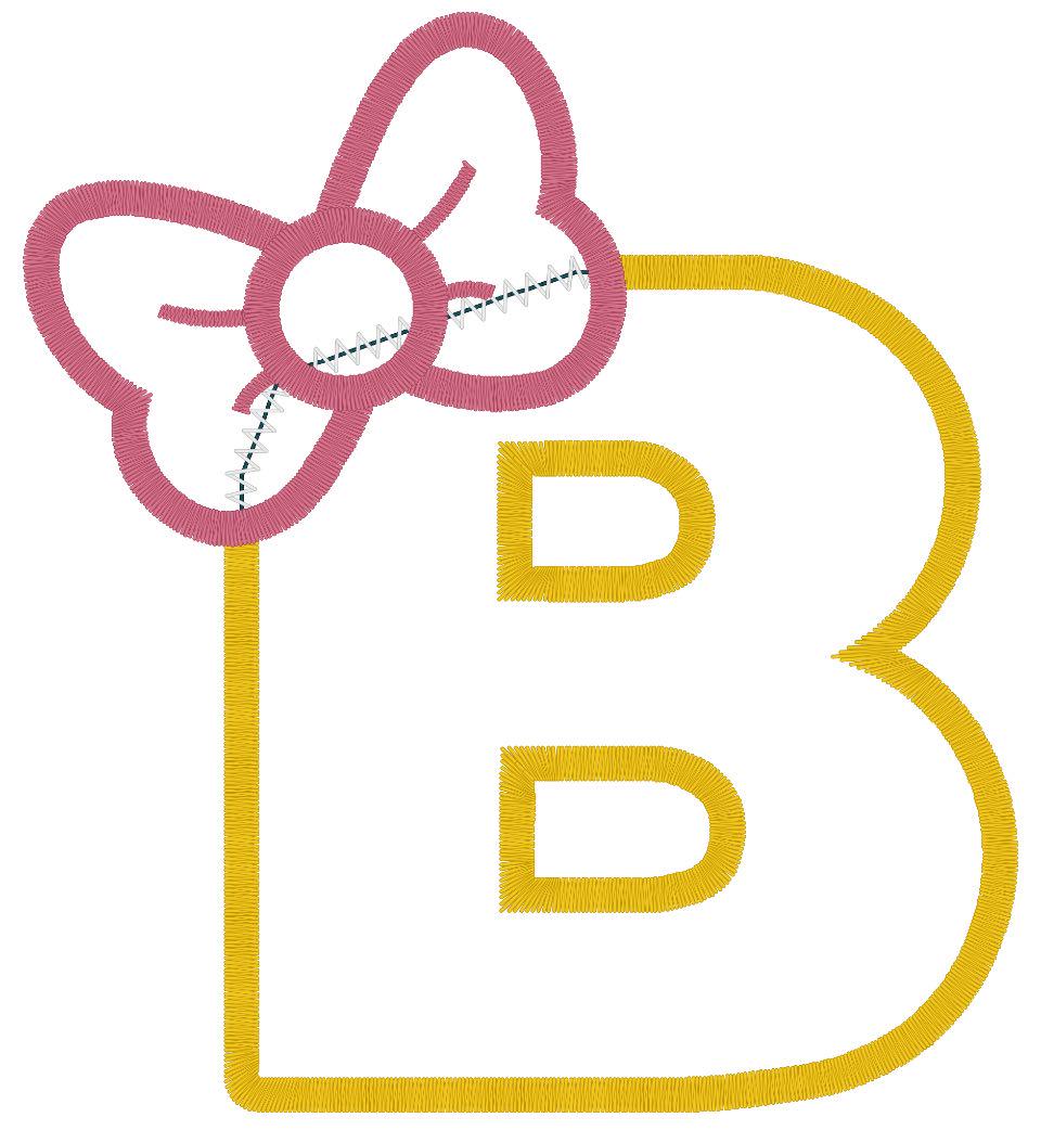 Bow Alphabet Embroidery Design | Cute Bow Letter Monogram | Girl ...