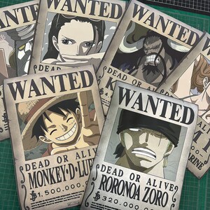 Affiche numérique style One Piece - Wanted- Avis de recherche  personnalisable avec votre photo