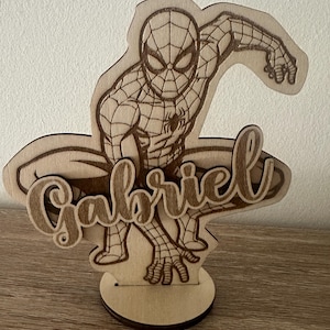 Wooden figurine with name, customizable.