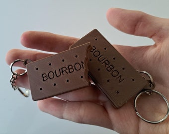 Bourbon Biscuit Keyrings | Pack of 2 | One Bitten and One Whole