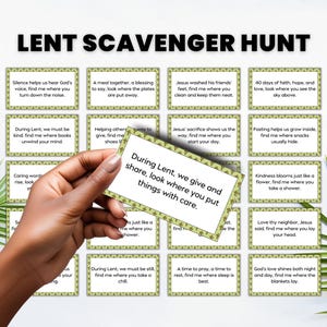 Lent Indoor Scavenger Hunt, Lent Games, Kids Lent Activities, Catholic Lent Cards, Religious Education, Creative Lent Ideas, Lent Lesson