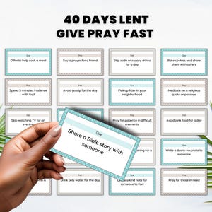 Give Pray Fast Lent Cards, 40 Days of Lent Activity, Catholic Lent Devotional Cards, Lent Challenge, Religious Education, Creative Lent Idea