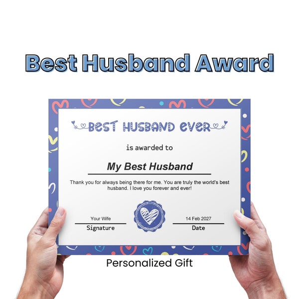Best Boyfriend Award Certificate Etsy