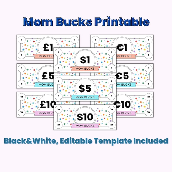 Bingo Bucks Printable Etsy